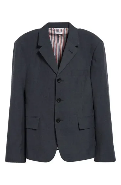 Thom Browne High Break Classic Fit Wool Blend Sport Coat In Dark Grey