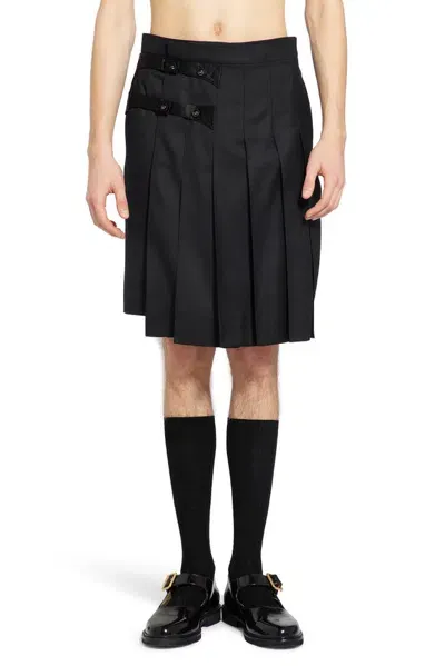 Thom Browne High Waisted Pleated Skirt In Schwarz