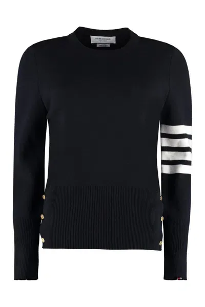 Thom Browne Navy Blue Cotton Sweater