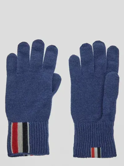 Thom Browne Virgin Wool Gloves In Darkblue