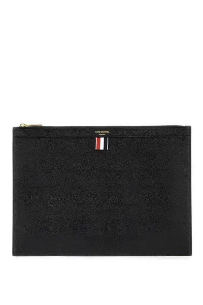 Thom Browne Leather Medium Document Holder In Black