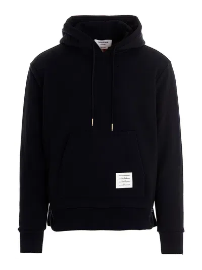 Thom Browne Logo Patch Hoodie In Blue