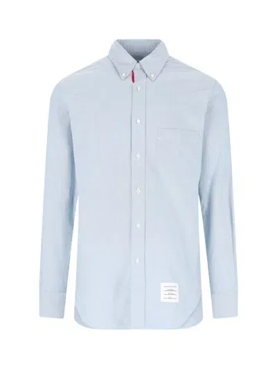 Thom Browne Logo Shirt In Light Blue