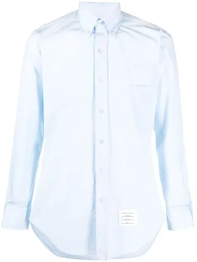 Thom Browne Long-sleeve Button-fastening Shirt In Blue