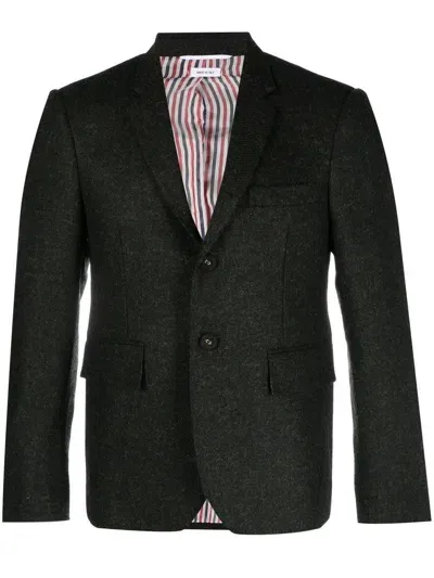 Thom Browne Long-sleeved Cashmere Blazer In Green