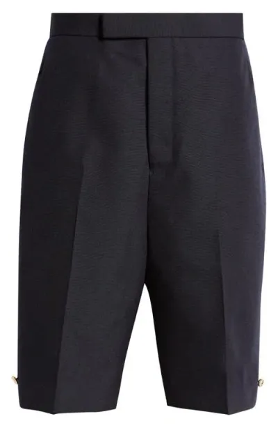 Thom Browne Martingale Virgin Wool Shorts In Navy