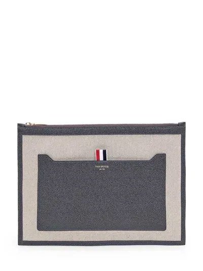 Thom Browne Medium Doc Holder In Beige