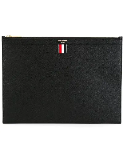 Thom Browne Grain Leathr Document Holder In Black