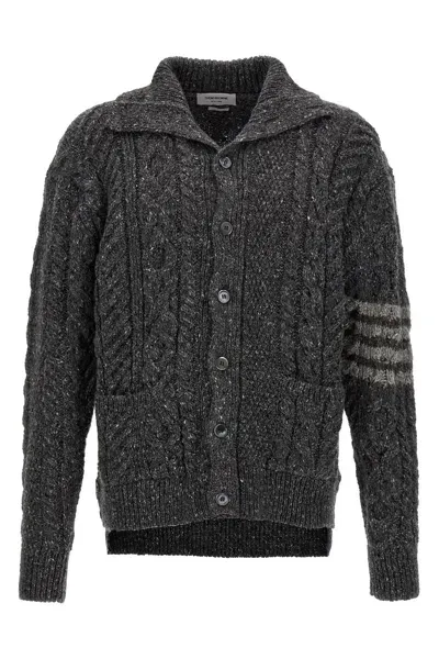 Thom Browne Mock Neck Cardigan In Gray