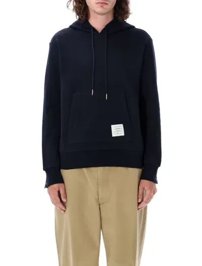 Thom Browne Hoodie Pullover With Cb Rwb Stripe In Navy