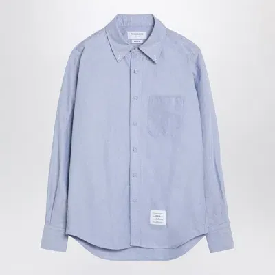 Thom Browne Button-down Collar Cotton Shirt In Blue