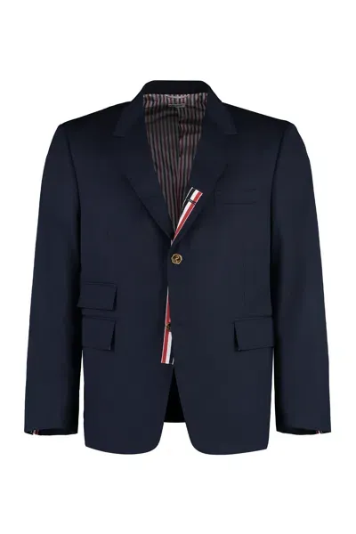 Thom Browne Single-breasted Button Blazer In Blue