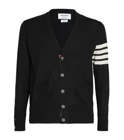 Thom Browne Merino Wool 4-bar Cardigan In Black