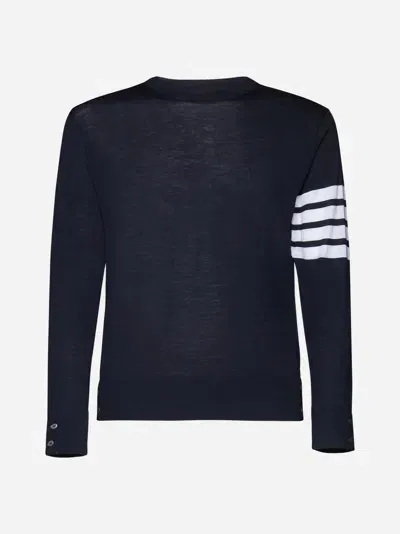 Thom Browne Merino Wool 4-bar Sweater In Navy