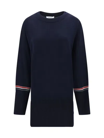 Thom Browne Merino Wool Sweater In Blue