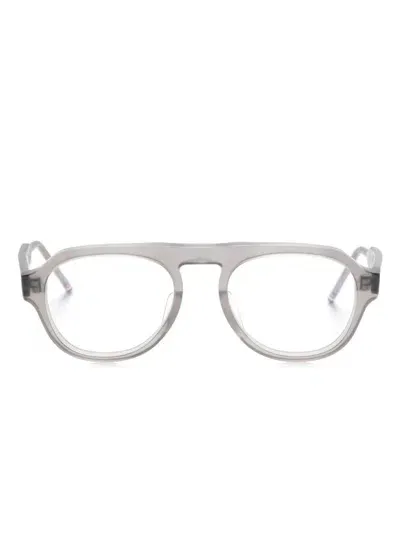 Thom Browne Navigator-frame Glasses In Gray