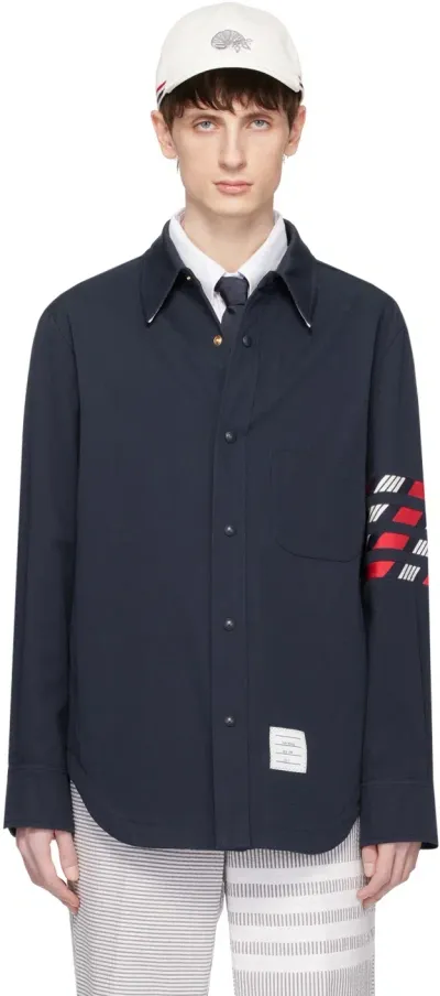 Thom Browne Navy 4-bar Jacket