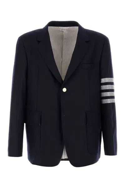 Thom Browne Navy Blue Wool Blend Blazer