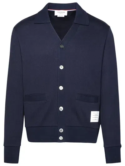 Thom Browne Navy Cotton Cardigan