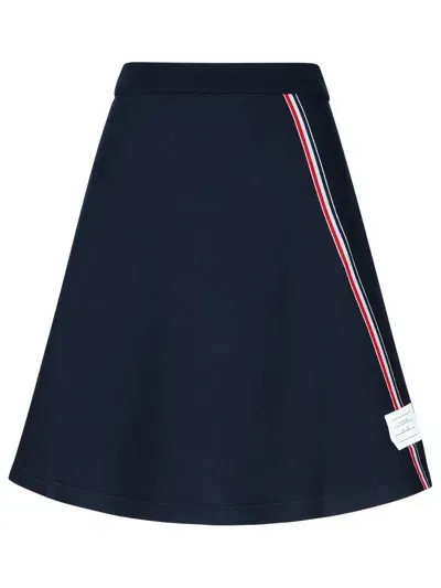 Thom Browne Navy Cotton Skirt In Blue