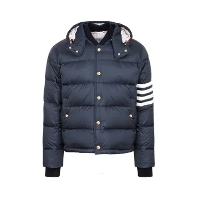 Thom Browne Detachable Hood Bomber Jacket 4 In Blue