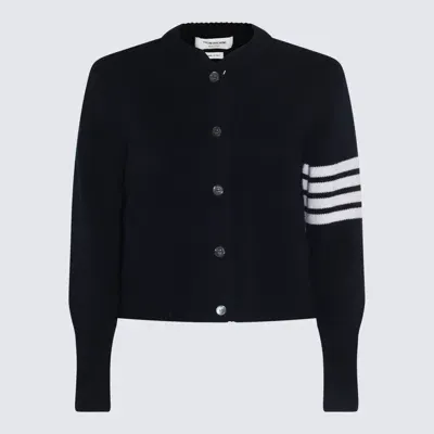 Thom Browne Navy Wool Knitwear In Blue