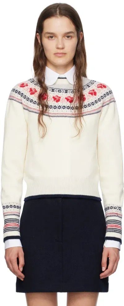 Thom Browne Off-white Rose Sweater