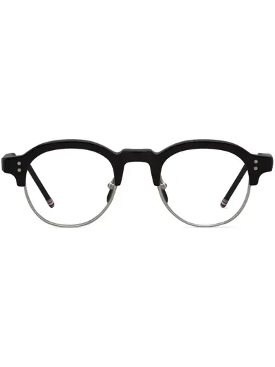 Thom Browne Oval-frame Glasses In Black