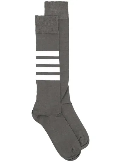 Thom Browne Over The Calf Socks With 4 Bars Clothing In Blue