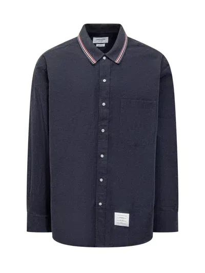 Thom Browne Oversized Shirt In Blue