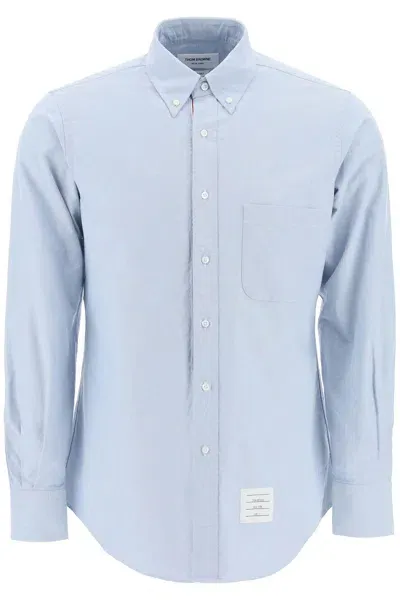 Thom Browne Oxford Cotton Button Down Shirt In Blue