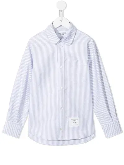 Thom Browne Oxford University Stripe Classic Shirt In Grey