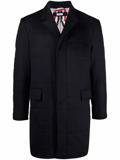 Thom Browne Padded Long-line Jacket In Blue