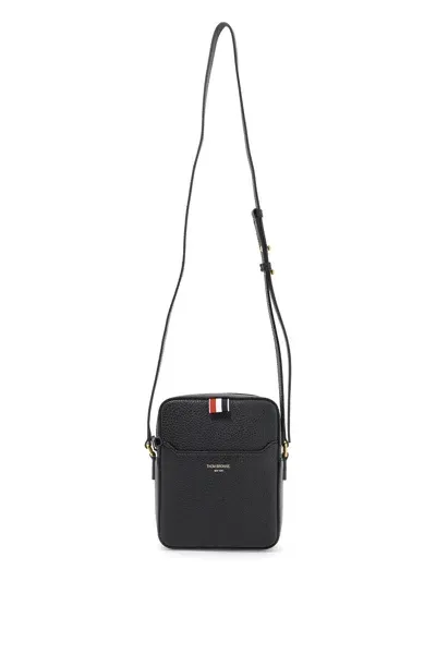 Thom Browne Pebble Grain Leather Vertical Camera Bag In Black