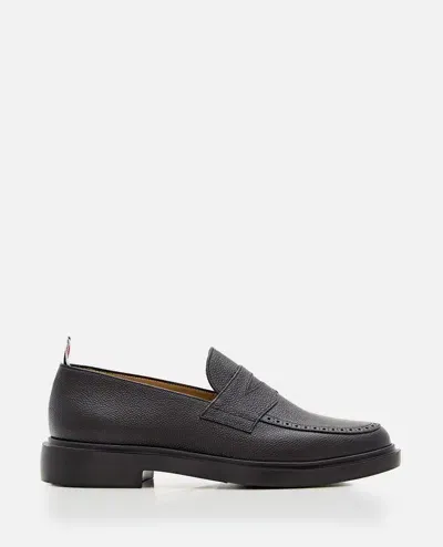 Thom Browne Penny Leather  Loafer In Black