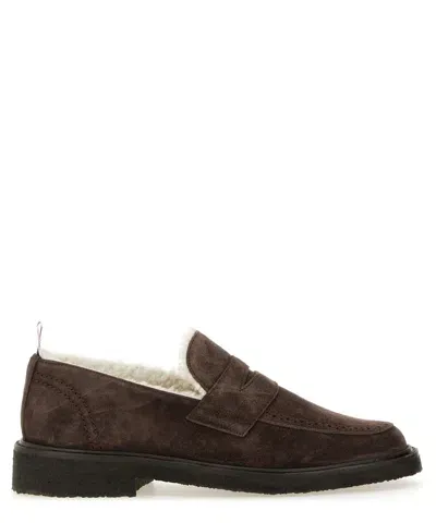 Thom Browne Penny Loafers In Brown