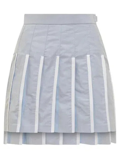 Thom Browne Pleated Skirt In Grey