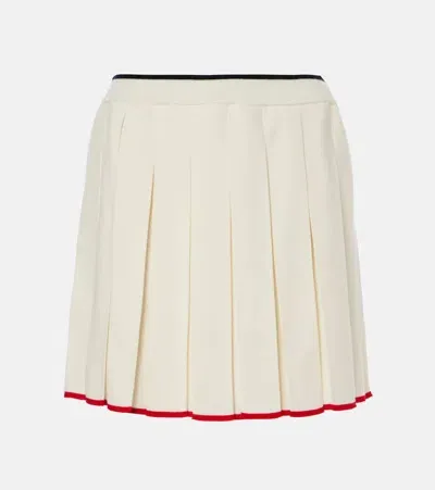 Thom Browne Pleated Wool-blend Miniskirt In White