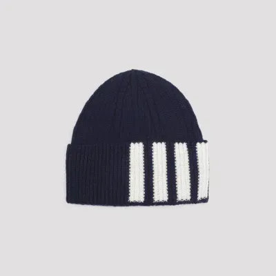 Thom Browne 4-bar Stripe Rib Hat In Black