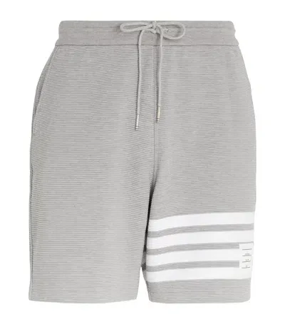 Thom Browne Ribbed 4-bar Shorts In Grey