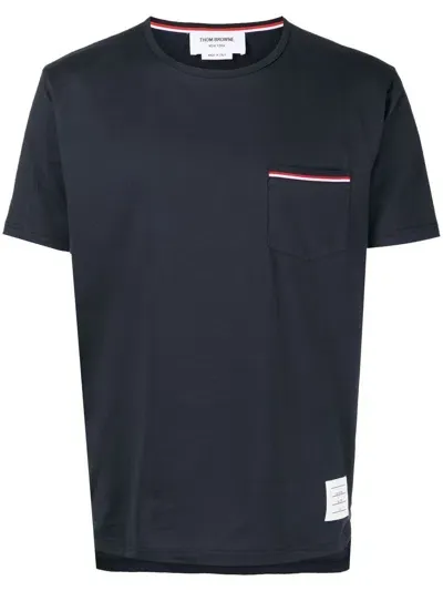 Thom Browne Rwb Cotton T-shirt In Blue