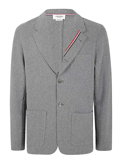 Thom Browne Sack Jacket In Double Face In Gris