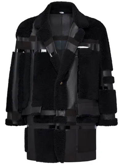 Thom Browne Shearling Jacket In Black