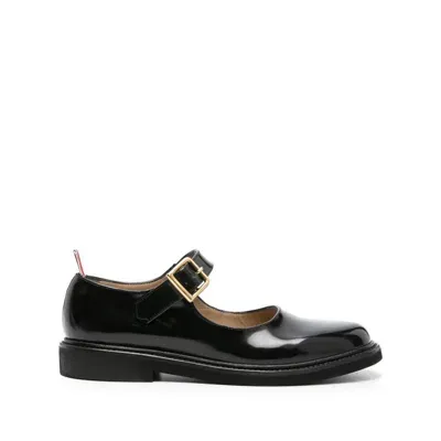 Thom Browne Patent-leather Ballerina Shoes In Black