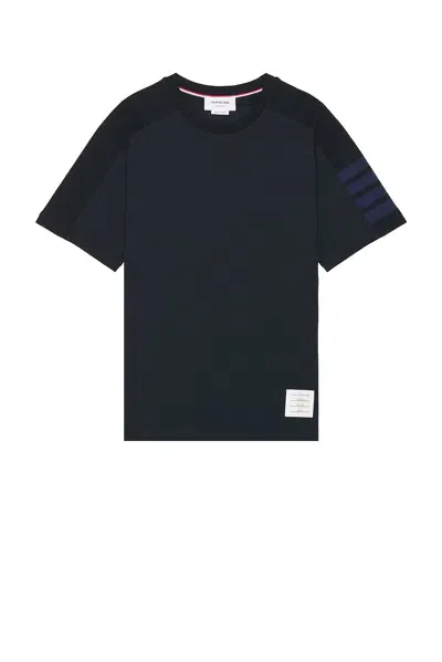 Thom Browne Navy Stripe Trim T-shirt