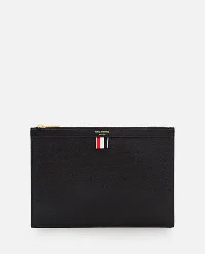 Thom Browne Black Leather Document Case