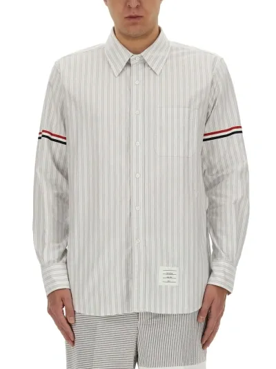 Thom Browne Straight Fit Shirt In Grey