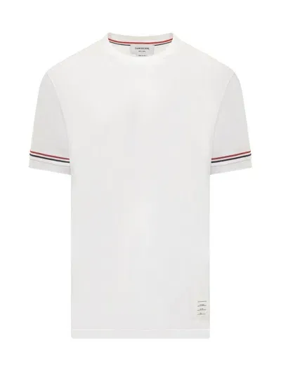 Thom Browne Stripe Detailed Crewneck T-shirt In White