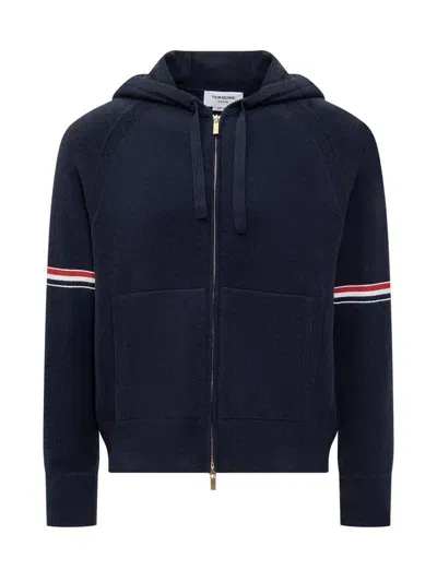 Thom Browne Striped Cashmere Sweatshirt In Blue