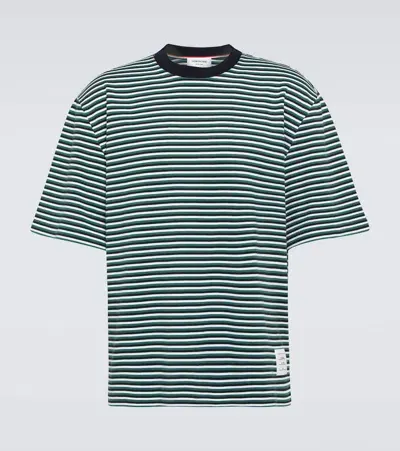 Thom Browne Striped Oversized Cotton T-shirt In Multicolor